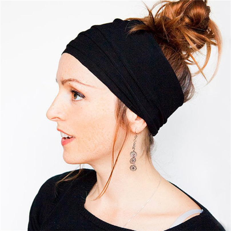 Fashion Sexy Women's Yoga Sports Wide Hairband Elastic Boho Wristband Girls Running Gym Headwrap
