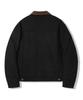 Trillion Corduroy Collar Suede Zip-Up Work Jacket [Black]