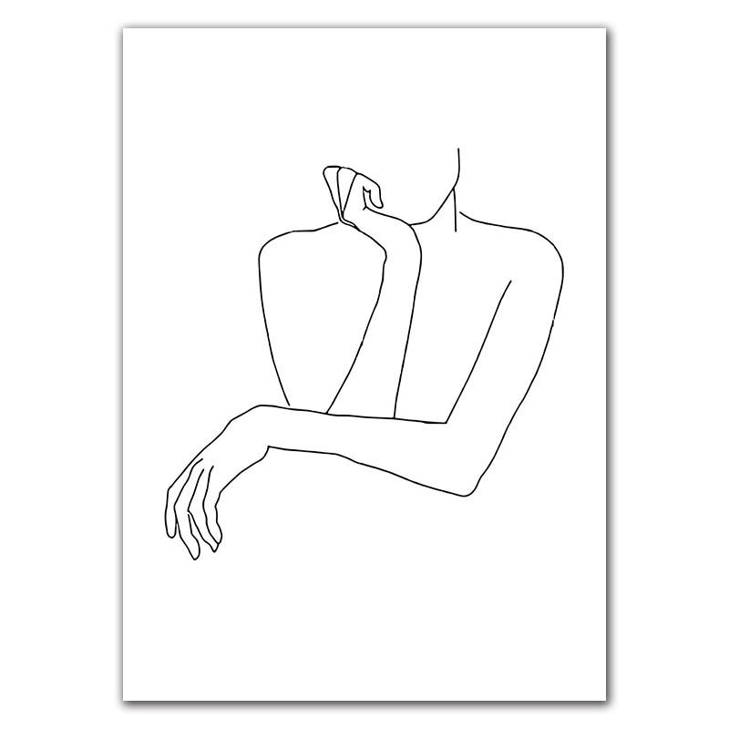 Nordic Minimalist Figures Line Art Sexy Woman Wall Canvas Painting Girls Drawing Posters And Prints Decor For Living Room HD0095
