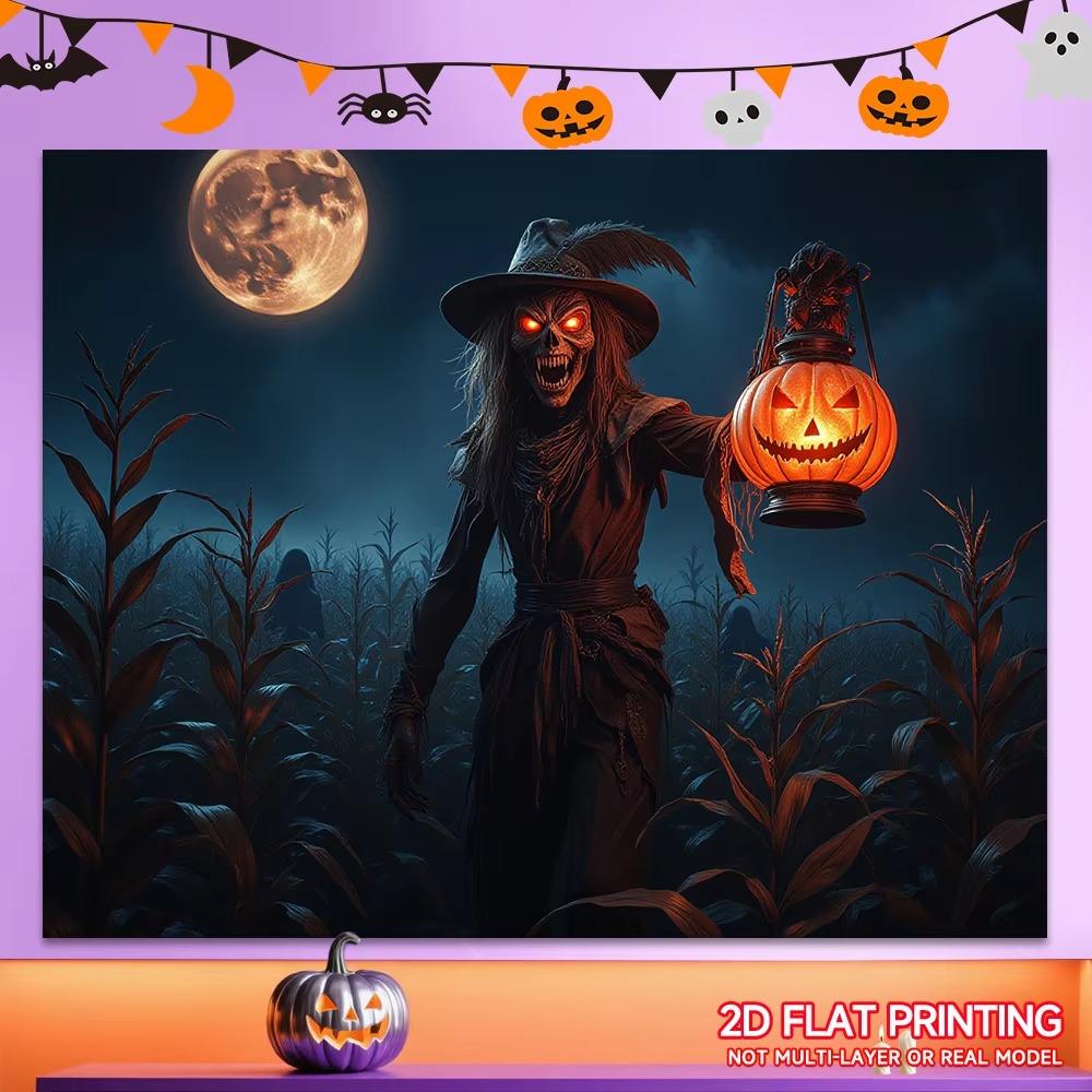 Halloween Ghost Scarecrow Witch Pumpkin Lantern Theme Banner Background Christmas Party Home Decoration Photography Background