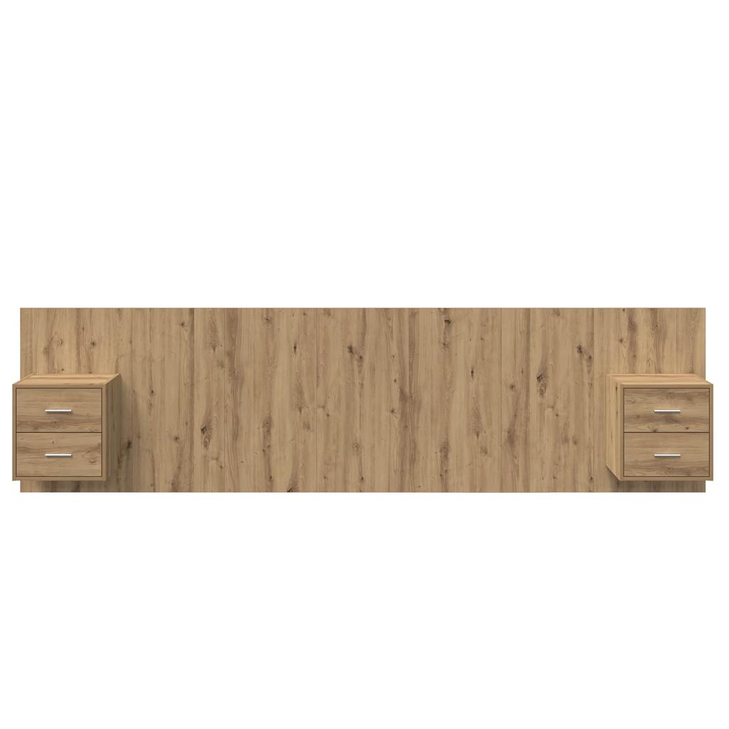 Headboard with Cabinets 3 pcs Artisan Oak Wood Based Material