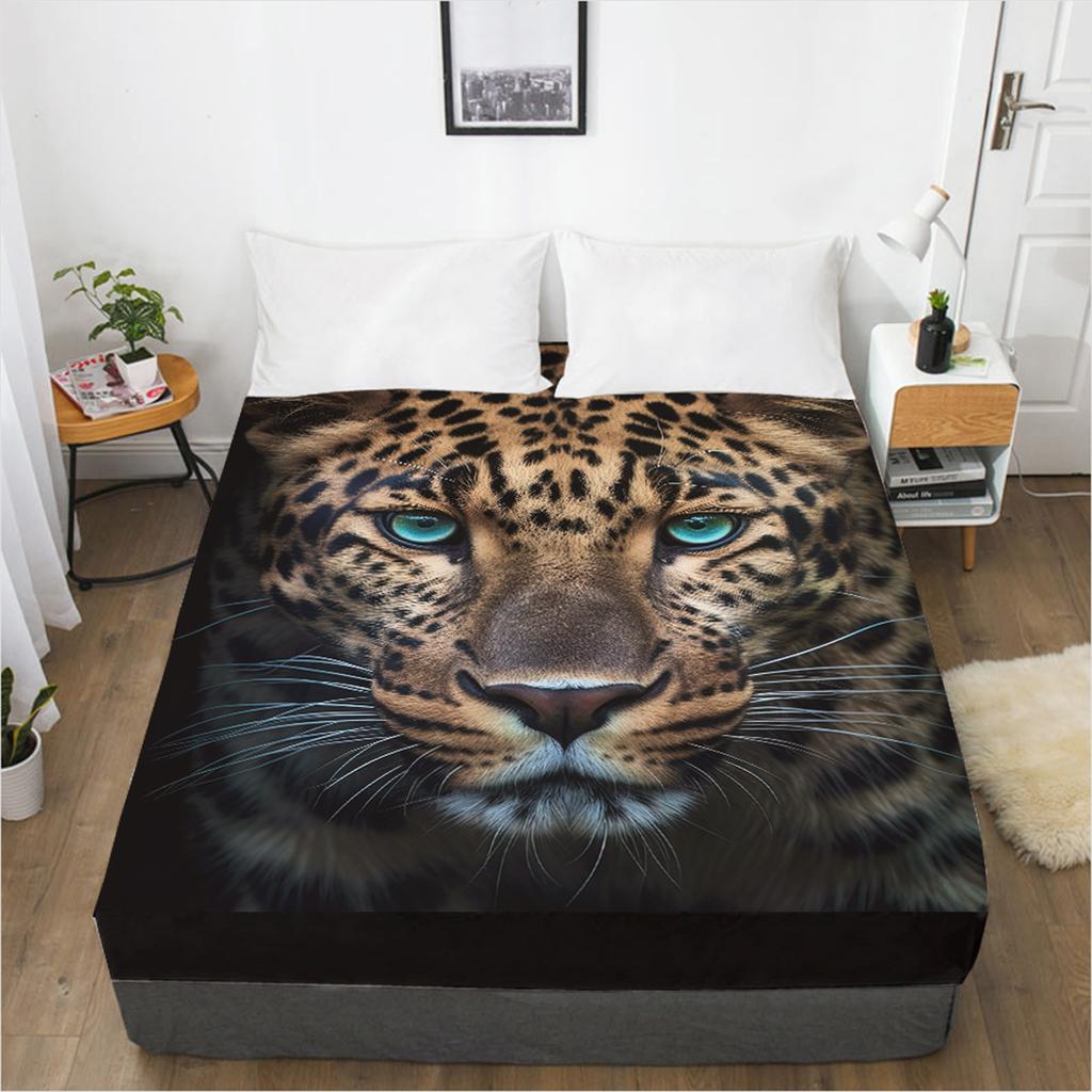 Animal Pattern Fitted Sheet 3D Printed Mattress Cover Elastic Band Bed Sheet Bedding Single Piece