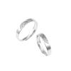 Double Happiness Sterling Silver Couple Rings - Chinese Style Valentine's Day Gift