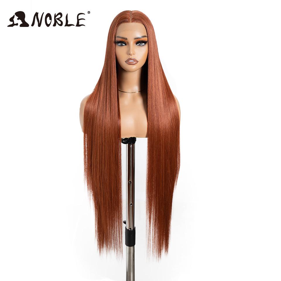 Noble Synthetic Lace Front Wigs For Women 38 Inch Straight Wig Lace Wig Ombre Blonde Lace Wigs Cosplay Straight Lace Front Wig