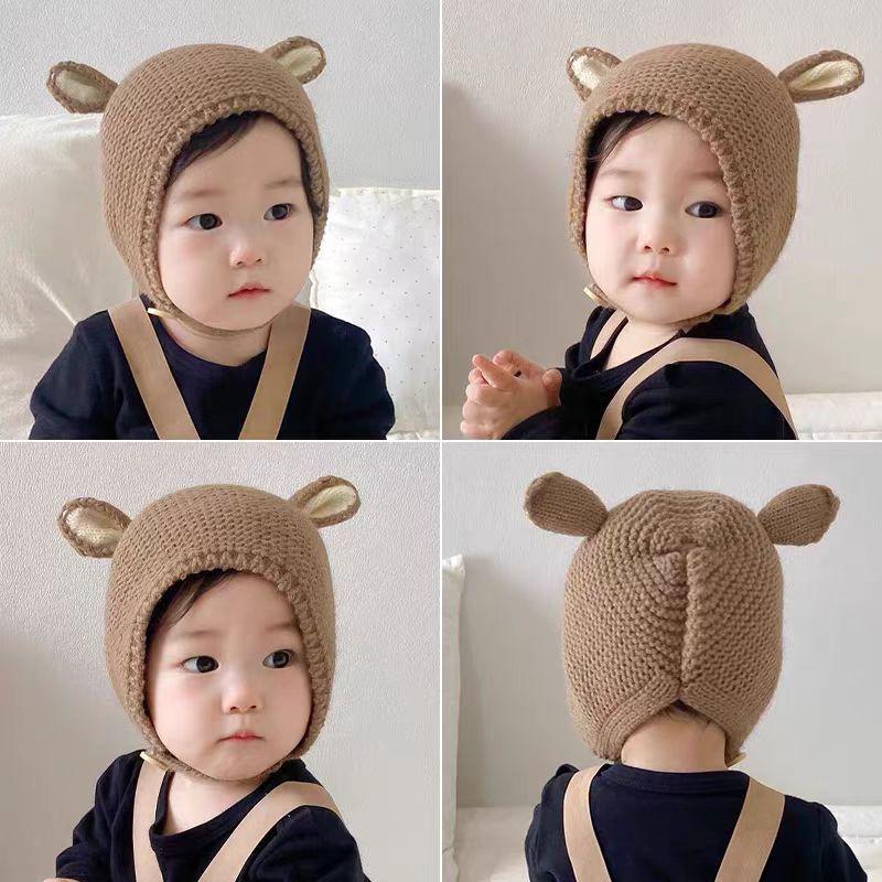Warm Knitted Wool Hat for Babies - Windproof and Ear-Protective for Autumn and Winter