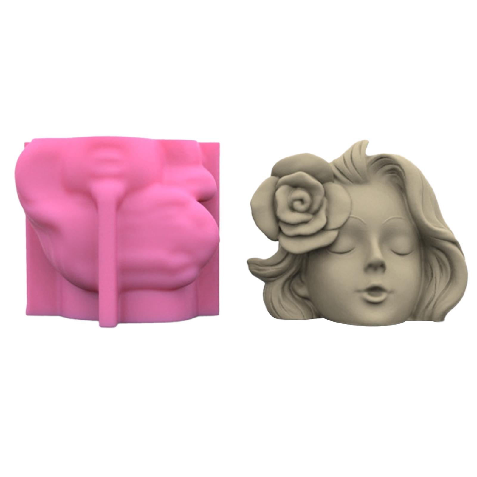 

Geometric 3D Rose Girl Gypsum Silicone Molds Storage Box Mold for Making Succulent Plant Pot Flower Pot Pen Holder 1