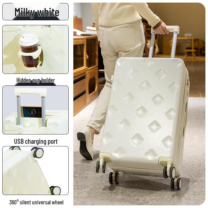 Zuoyou Stylish Multi-functional Luggage with Cup Holder 20 inch