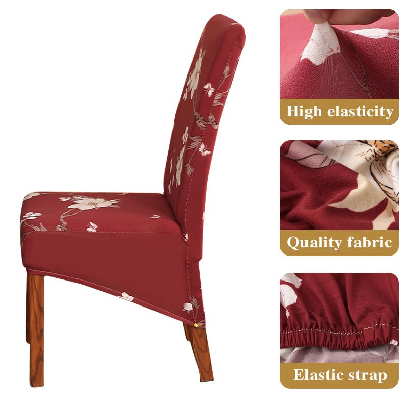 Pokrowiec na krzesło w rozmiarze XL z nadrukiem, elastyczny, z długim oparciem, z pokrowcem na krzesło do jadalni, hotelu, bankietów, dekoracji wnętrz
