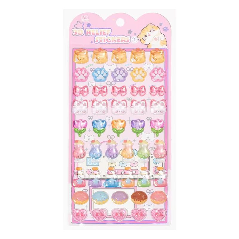 Mr. Paper 7Style Sweet Candy Party Series 3D Embossed Cute Sticker Diy Notebook Mobile Phone Case Photo Frame Photo Album Card
