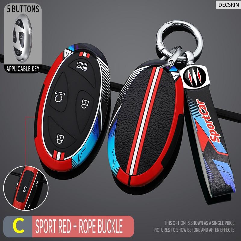 5 7 Buttons Zinc Alloy + Silicone Car Key Case Cover For Hyundai Kona Ev Grandeur GN7 IONIQ 6 2023 2024 Remote Key Protect Shell