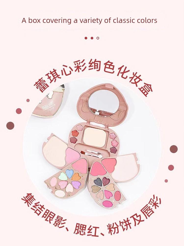 Authentic Plant-Based Eyeshadow, Non-Toxic, Blush, Lip Gloss, and Powder All-In-One Palette, Specifically for Stage Makeup and Performances