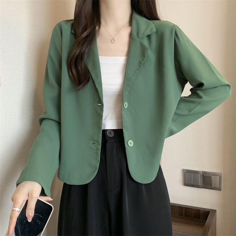 Petite Women's Loose Fit Spring/Autumn Jacket - Long Sleeve Suit Top, Short Casual Style