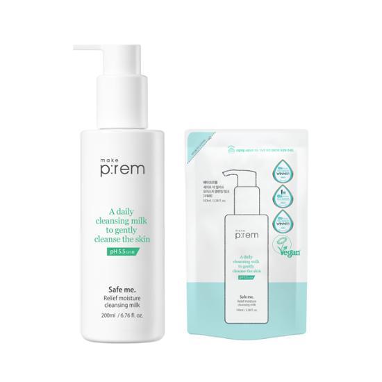 [Exclusive plan] MakePrem Clean Vegan Cleansing Milk Refill Plan (200ml+100ml), Korea cleansing