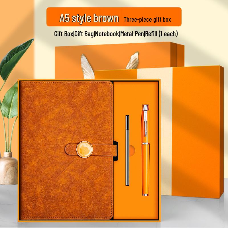 Customizable Logo Laptop Gift Set: Thickened A5 Notebook for Business Meetings