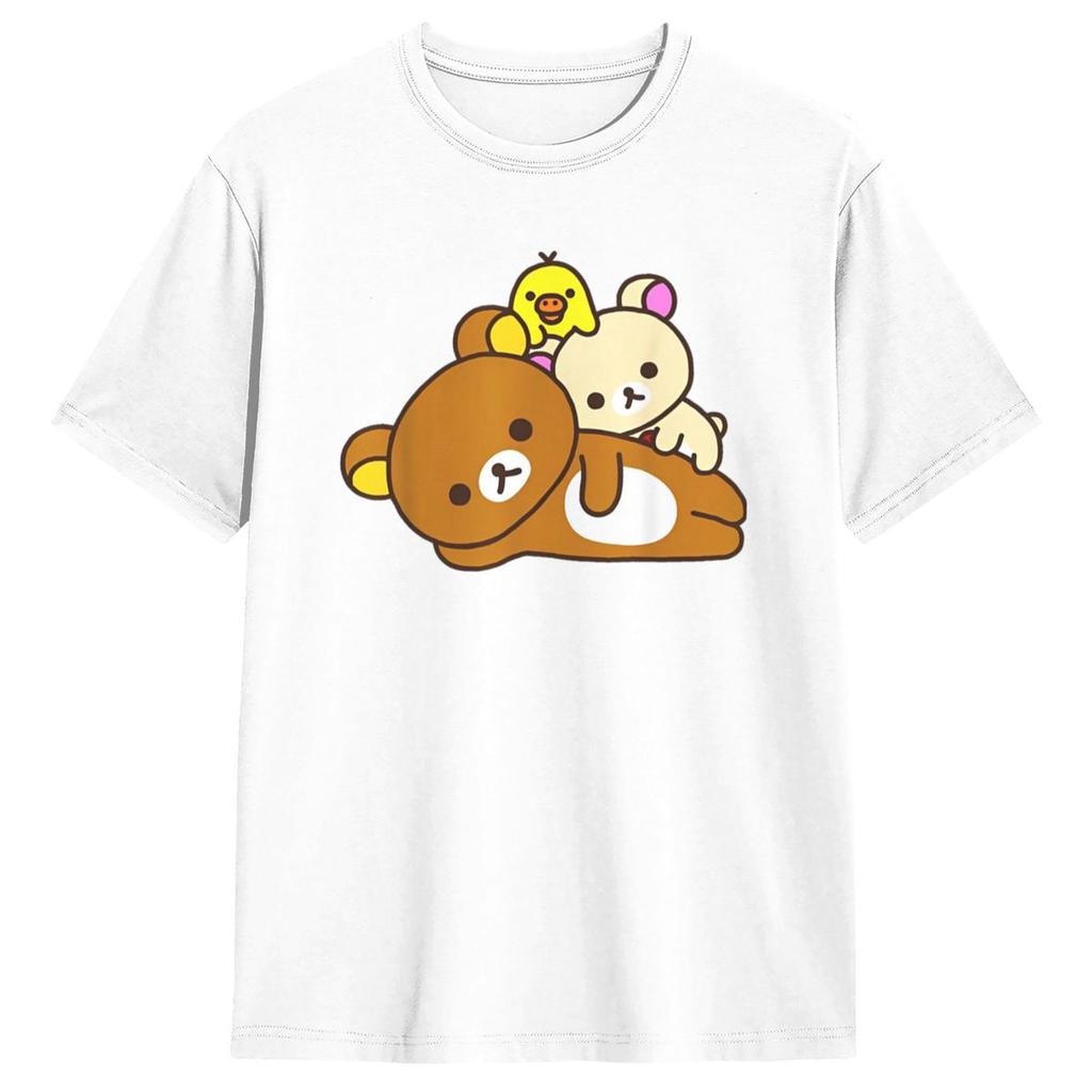 Men Women T Shirt Rilakkuma Bear Face T-Shirts Fashion Beach Tee Shirt Y2K Basic Pattern Cotton Clothes Gift Idea