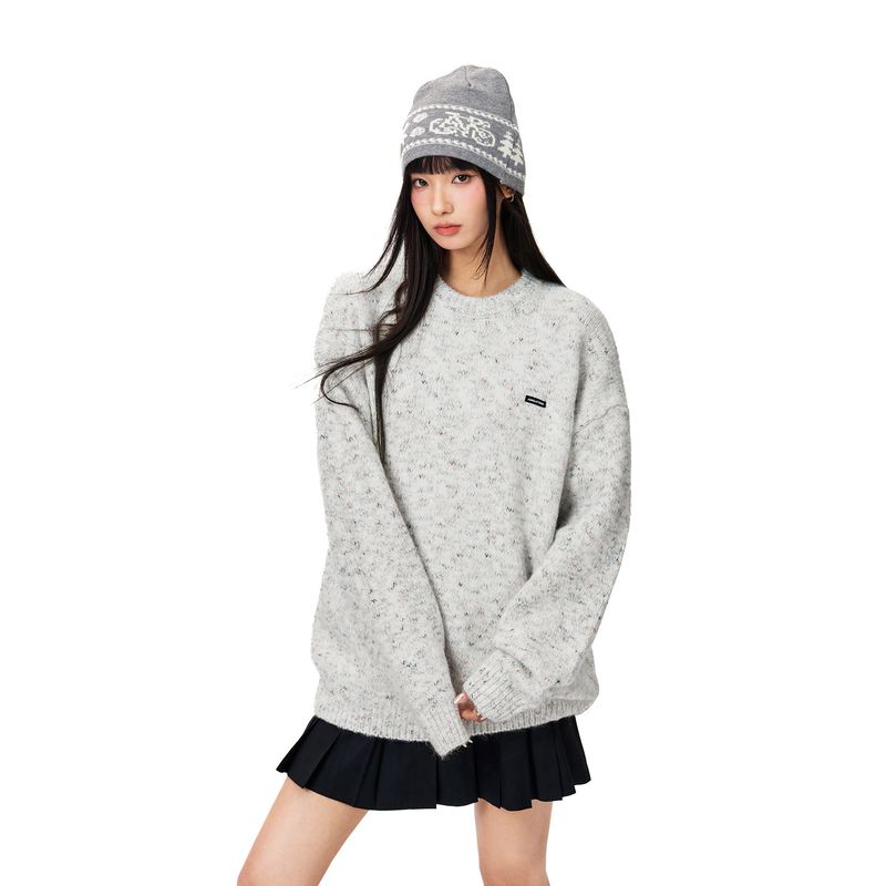 Jungle Tiger American Style Trendy Crew Neck Soft Sweater for Men, Autumn and Winter Couple Style Loose Lazy Knit Top