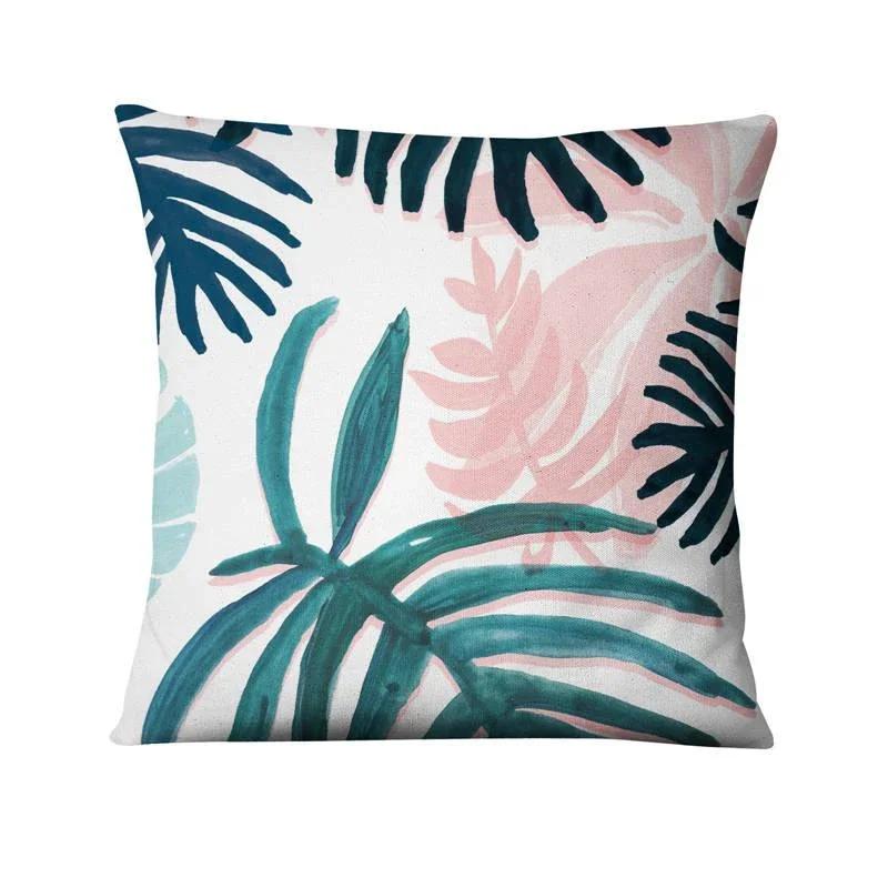 Green Plant Printed Cushion Cover Decorative Tropical Palm Leaf Pillow case Living Room Bedroom Car Sofa Home Decora Pillowcase