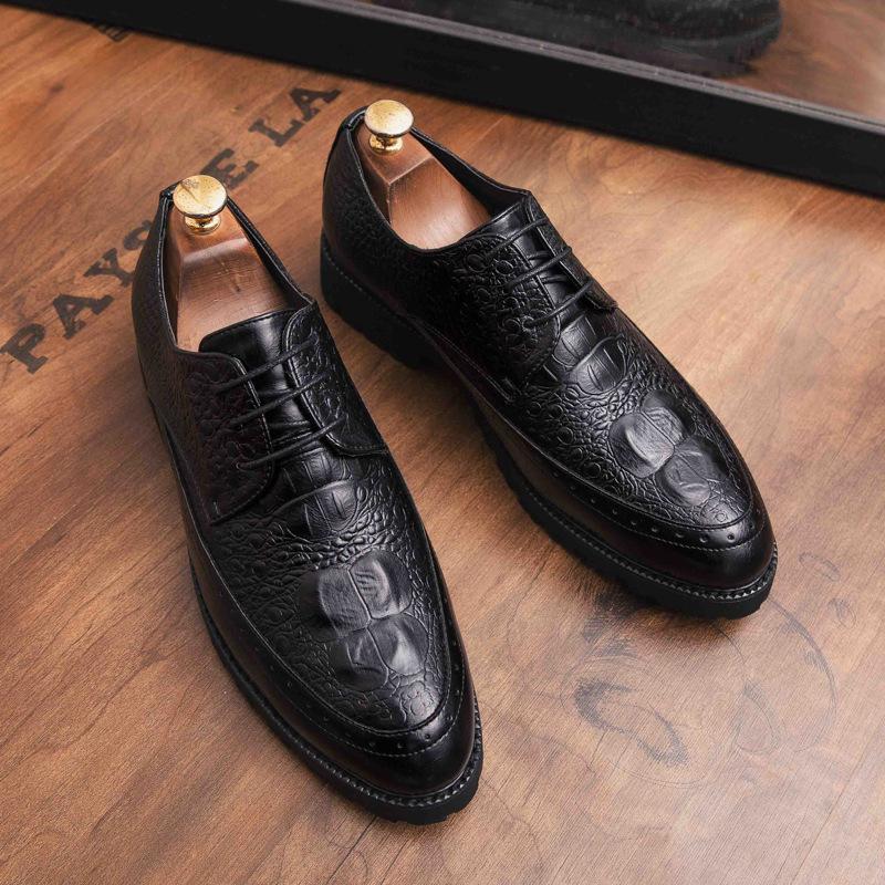 Men's shoes winter velvet warm leather shoes men's wedding groom shoes Korean version trendy versatile leather shoes