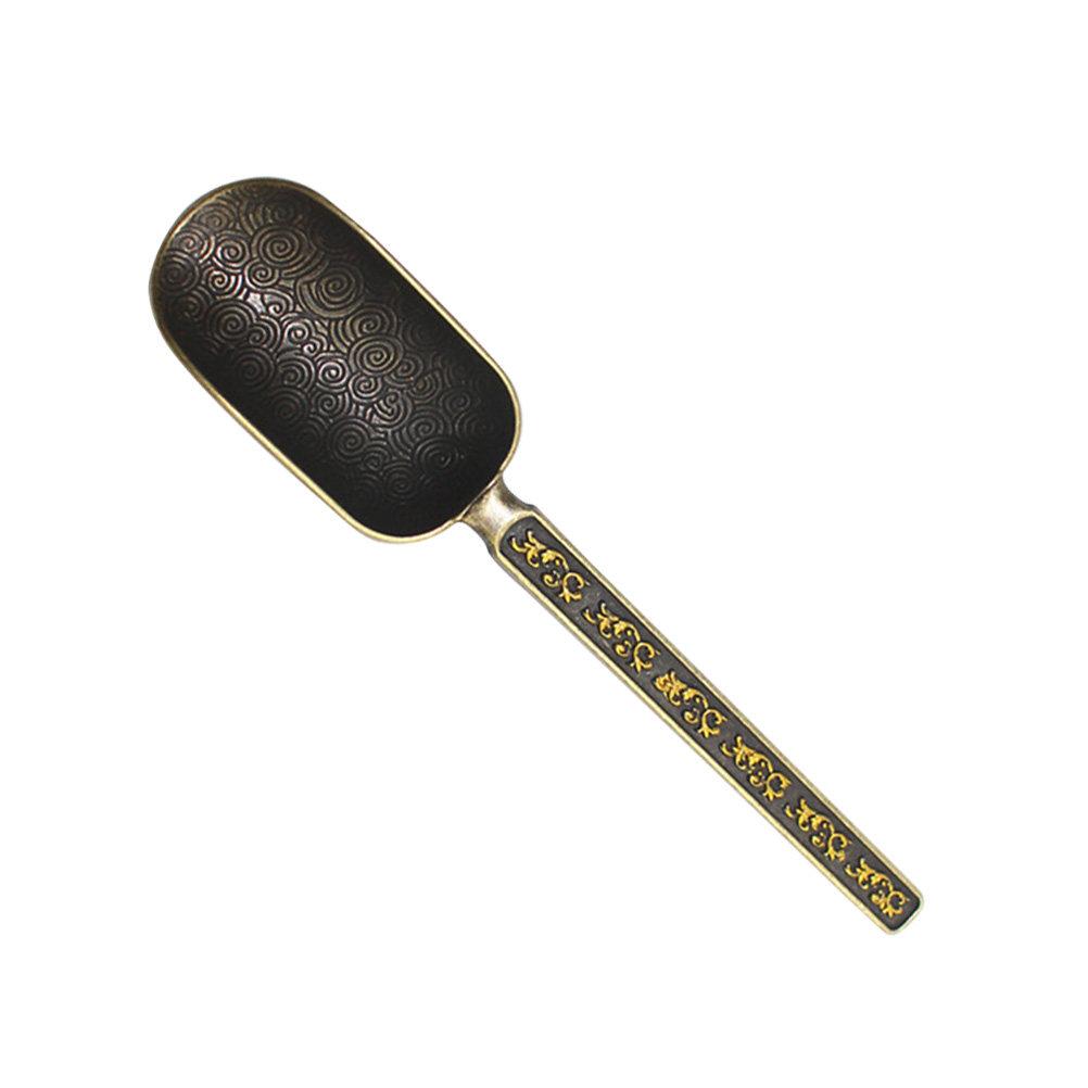 Well Balanced Copper Zinc Tea Scoop Vintage Royal Aesthetic for Tea Ceremony Loose Leaf Scooping Coffee Beans Measuring Spoon