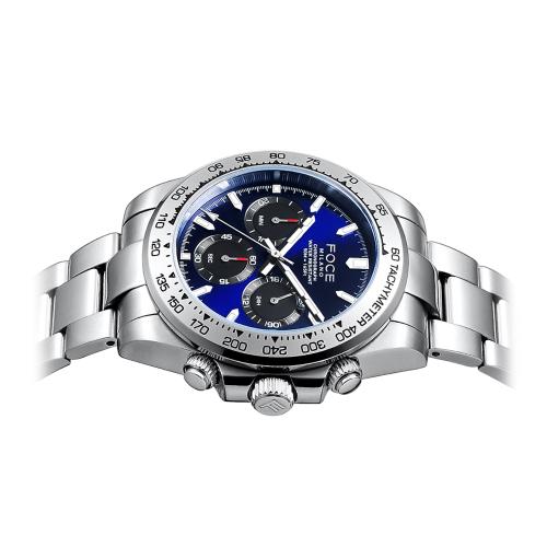 [FOCE] FOCE 41mm Men's Chronograph Metal Wristwatch FM7608BU