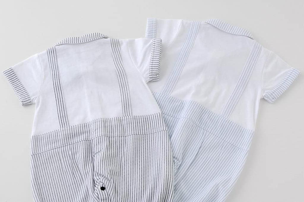 Chuckle BABY Newborn Baby Summer Baby Ceremony Sizes Light Two-Way All-in-One Clothes, Boys' Dress, 50-60cm, Blue, P5071A-00-30