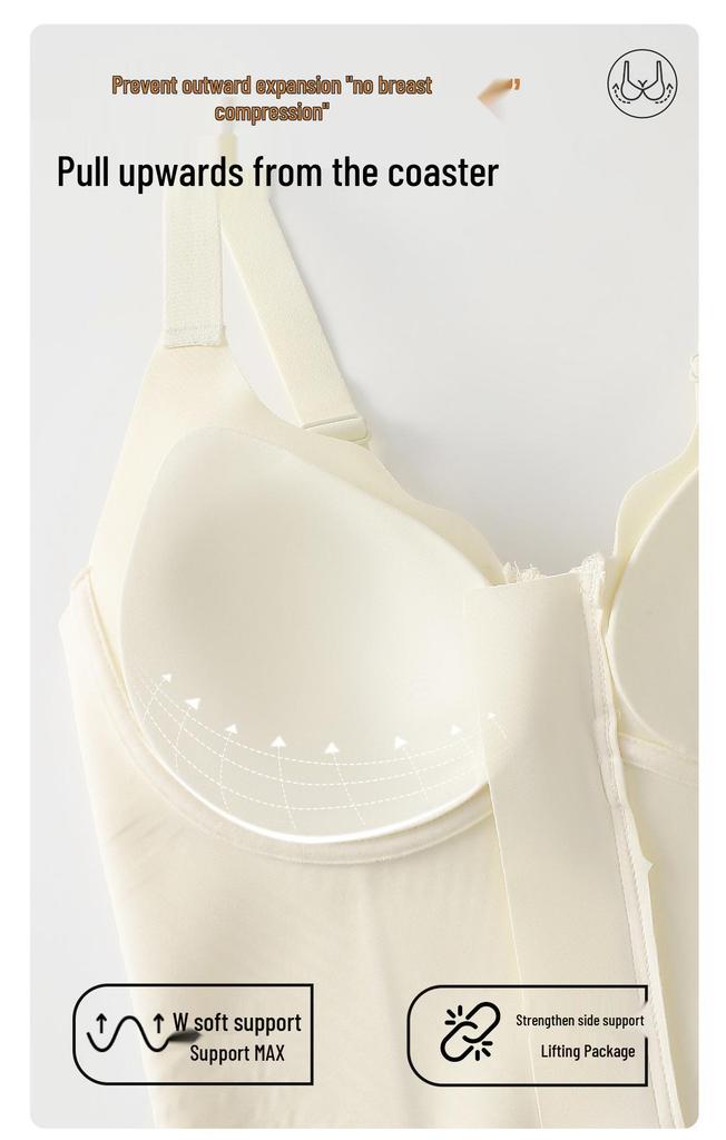 Women's Seamless Lift Bra with Front Zipper, Anti-Sagging Support, Sports Shaping Vest - No Additional Bra Needed