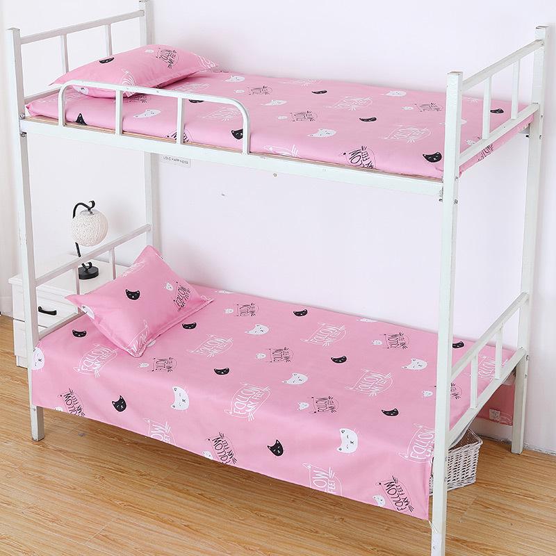 Velvet Single Bed Sheet & Double Quilt Cover for Dormitories in Simple Style