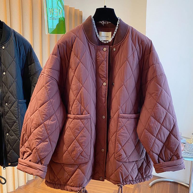 Stand-up Collar Winter Latest Korean Version Comfortable Fit Leisure Simple Versatile Thermal Cotton Jacket