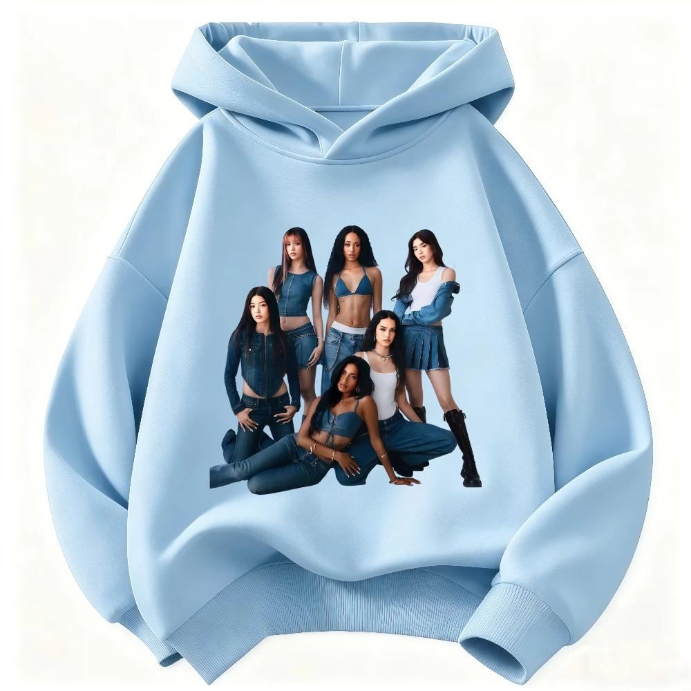 2026 Children KATSEYE Hoodie Kids Loose Casual Hooded Sweatshirt Boys Girls Fashion Graphic Pullover Sport Daily Wear Tops