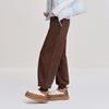 Ledin Retro Maillard Style Straight-Leg Cuffed Casual Pants