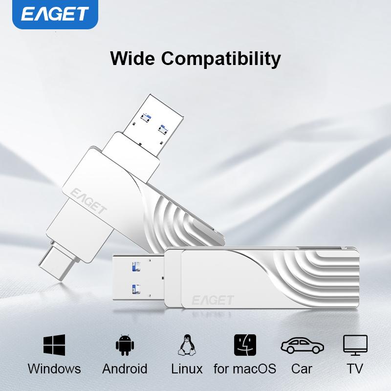 EAGET USB 3. 2 Type C To USB Flash Drive Pen Drive  2 In 1 USB 3.2 Memory Stick Flash Disk Type-C Pendrive
