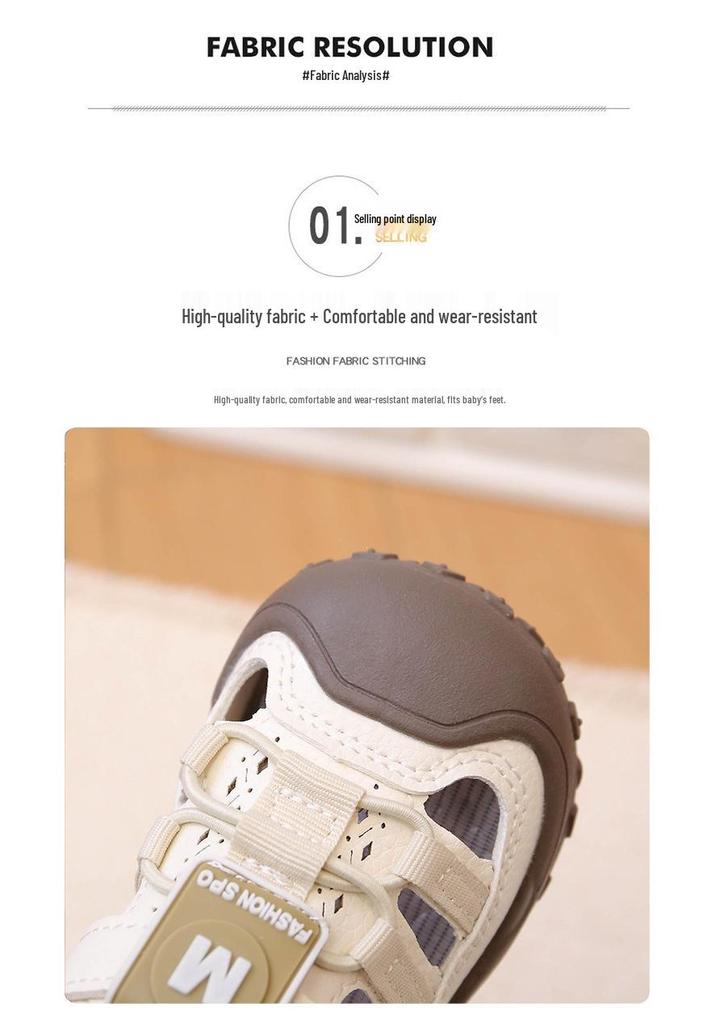 Unisex Kids Breathable Velcro Beach Sandals