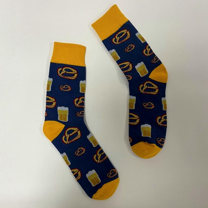 1 Pair Unisex Lye Bread With Sparkling Wine , Novelty Personalized Unisex Men Socks Suit In All Seasons