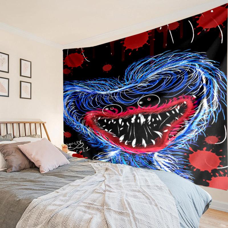 Blue Monster Huggy Family Tapestry, Unique Design Tapestry, Wall Decor for Bedroom,Livingroom, Playroom,Heartwarming Fan Holiday Gifts