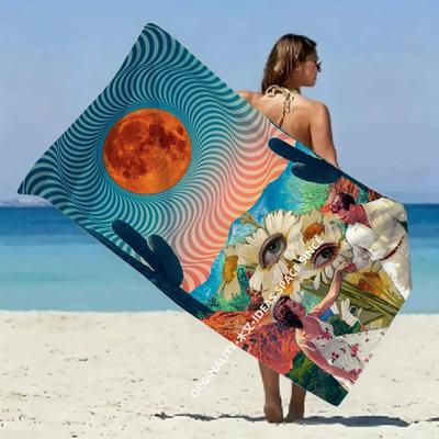 Vintage Desert Eye Couple Beach Towel Patterned Sunscreen And Windproof Suitable For Swimming Pool Camping Travel