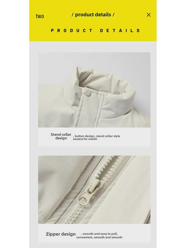 2024 Men's Trendy Solid Color Stand-up Collar Waistcoat: Warm and Casual Autumn/Winter Vest