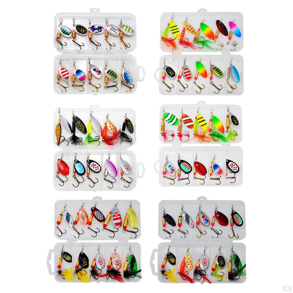 10 Pieces Fishing Lures Spinnerbait Hard Metal Inline Spinnerbaits Trout
