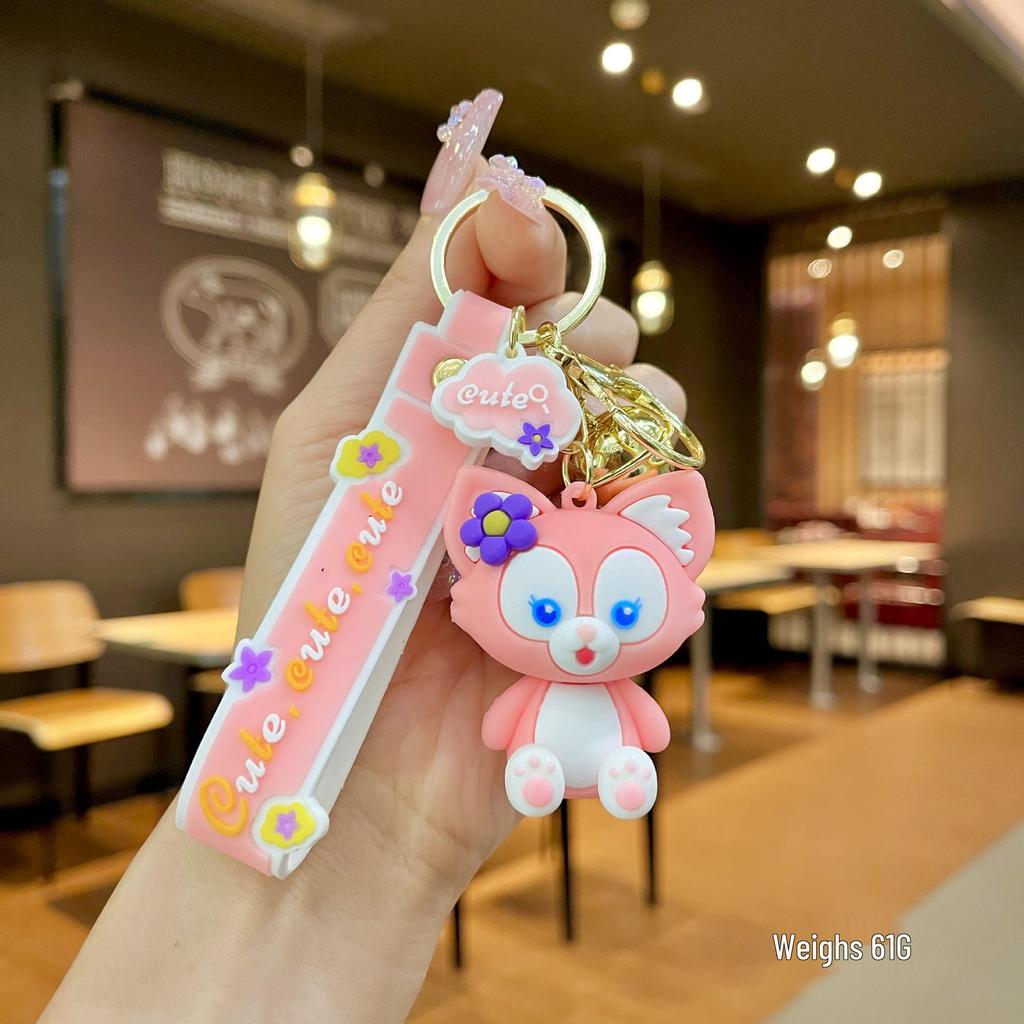 Bedårande Gris & Panda Stapelleksak Hängsmycke Nyckelring - Sött Par Bilväska Tillbehör, Perfekt Liten Gåva