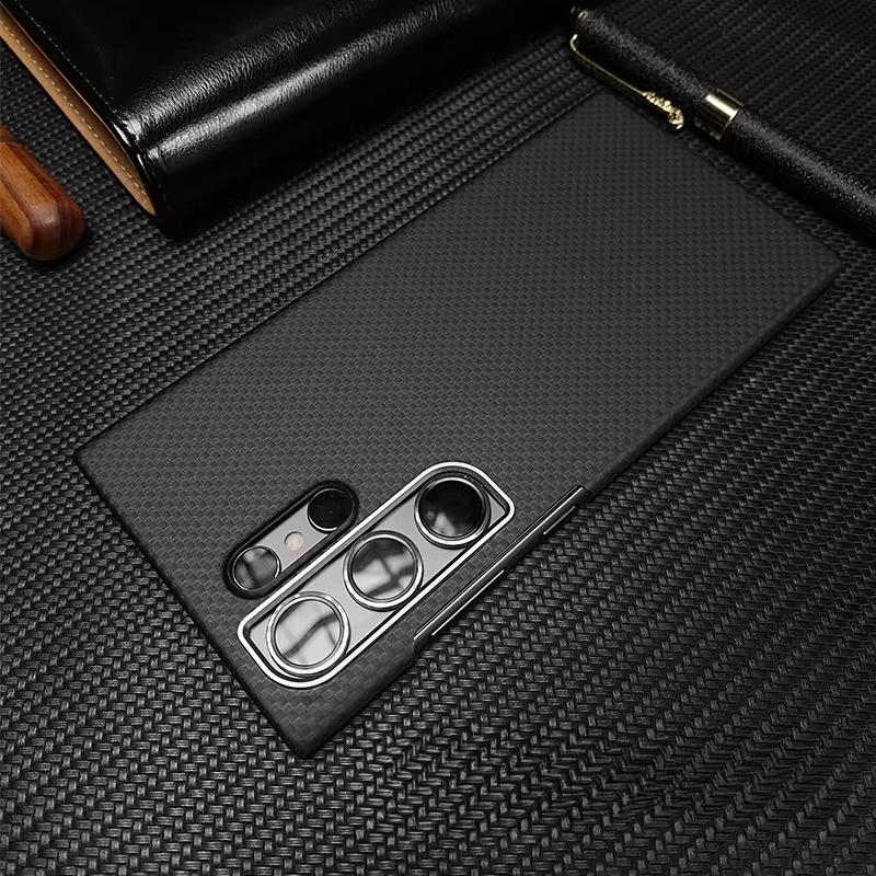1500D Magnetic Carbon Fiber Texture Case for Samsung S26 Ultra S25 Plus S24 Magnetic Wireless Charging Metal Lens Protect Cover