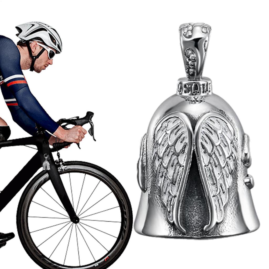 White Winged Motorcycle Bell Titanium Steel Angel Wing Motorcycle Bell Retro Lucky Riding Bell For Biker Riders Bicycle