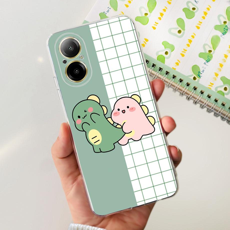 Weiche TPU-Stoßstange Hüllen für Realme C67 4G RMX3890 Rückabdeckung Dünnes Klares Silikon Handyhülle Damen Mode Malerei Funda C 67 4G
