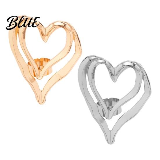 Lady Heart Ring Big Love Double-layered Exaggerated Style Hollow Shape