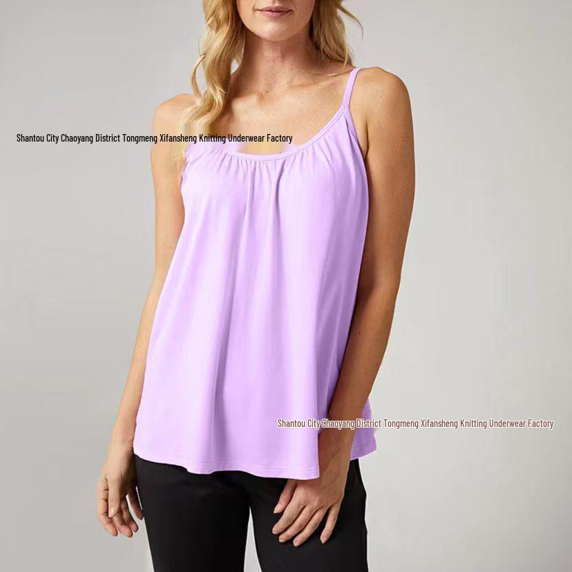 

Modal Pleated Neckline Sports Yoga Women s Camisole 6XL фиолетовый