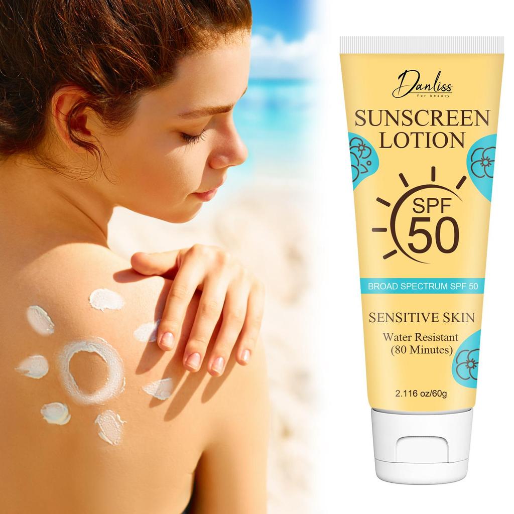 SPF 50 Sunscreen Lotion - Water-Resistant & Sweat-Proof, Weightless & Refreshing Feel,60g