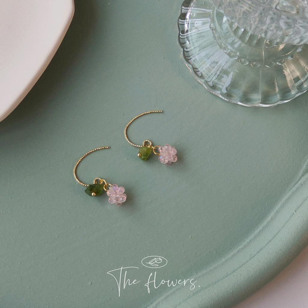 [Grape Art Museum] Electroplating 14K handmade design earrings personalized creative elegant earrings