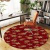 1pc snowflake red Round Chair mat Area Rug - Non-Slip, Floor Mat for Office, Bedroom, home decor Christmas Gift-1002365