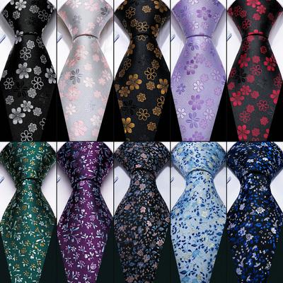 Corbatas de flores para hombres, conjunto de gemelos y pañuelo, conjunto de corbata Formal para boda