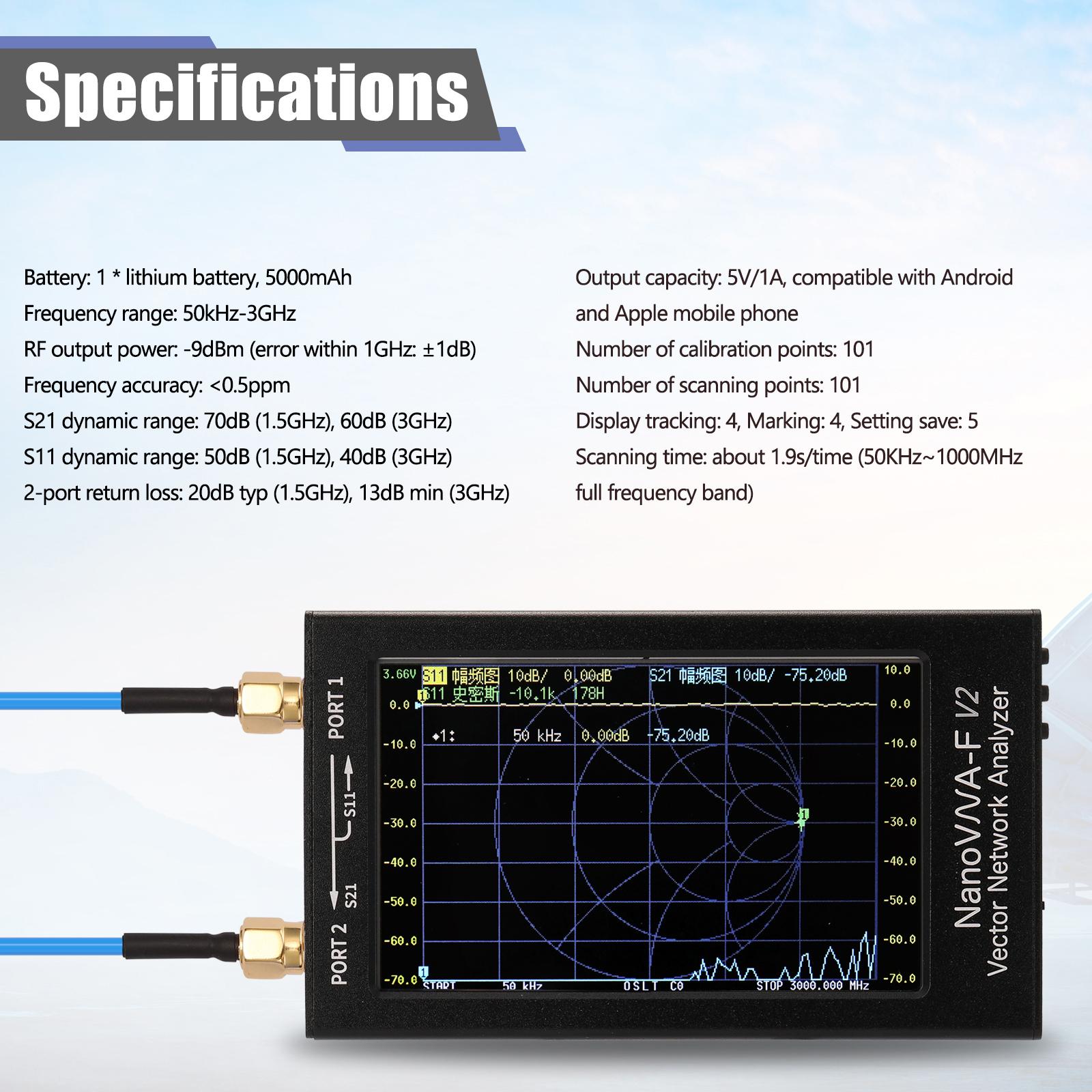 

4.3 Inch IPS LCD Display Vector Network Analyzer S A A 2 Antenna Analyzer Short Waves HF VHF чорний
