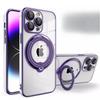 Applicable To IPhone16ProMax Magnetic Charging Mobile Phone Case Transparent Rotating Bracket Apple 15 Anti-fall Protection Case 14
