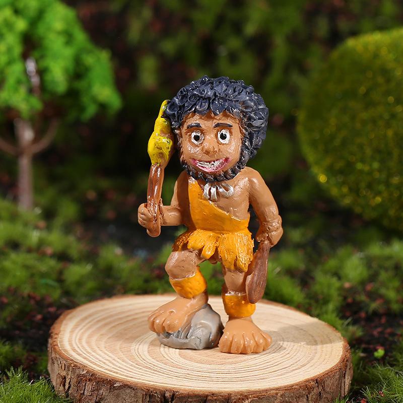 Creative Landscaping Ornaments Antique Primitive Tribe Miniature Scene Primitive Man Model